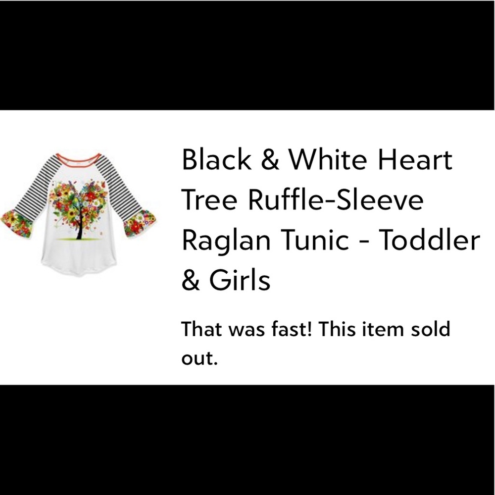 ‼️ SOLD ‼️ Heart Tree Ruffle-Sleeve Raglan Tunic - Picture 4 of 8